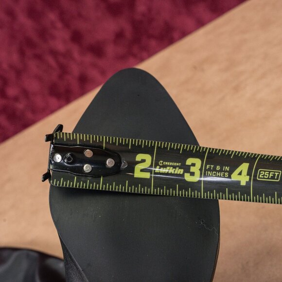 Jeffrey Campbell Women Black Leather Pointy Slip-on Heel Knee High Boots sz 8 - Picture 9 of 10